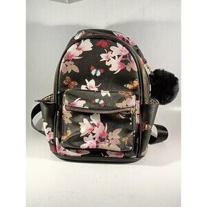 Like Dreams Mini Backpack Black Pink Floral